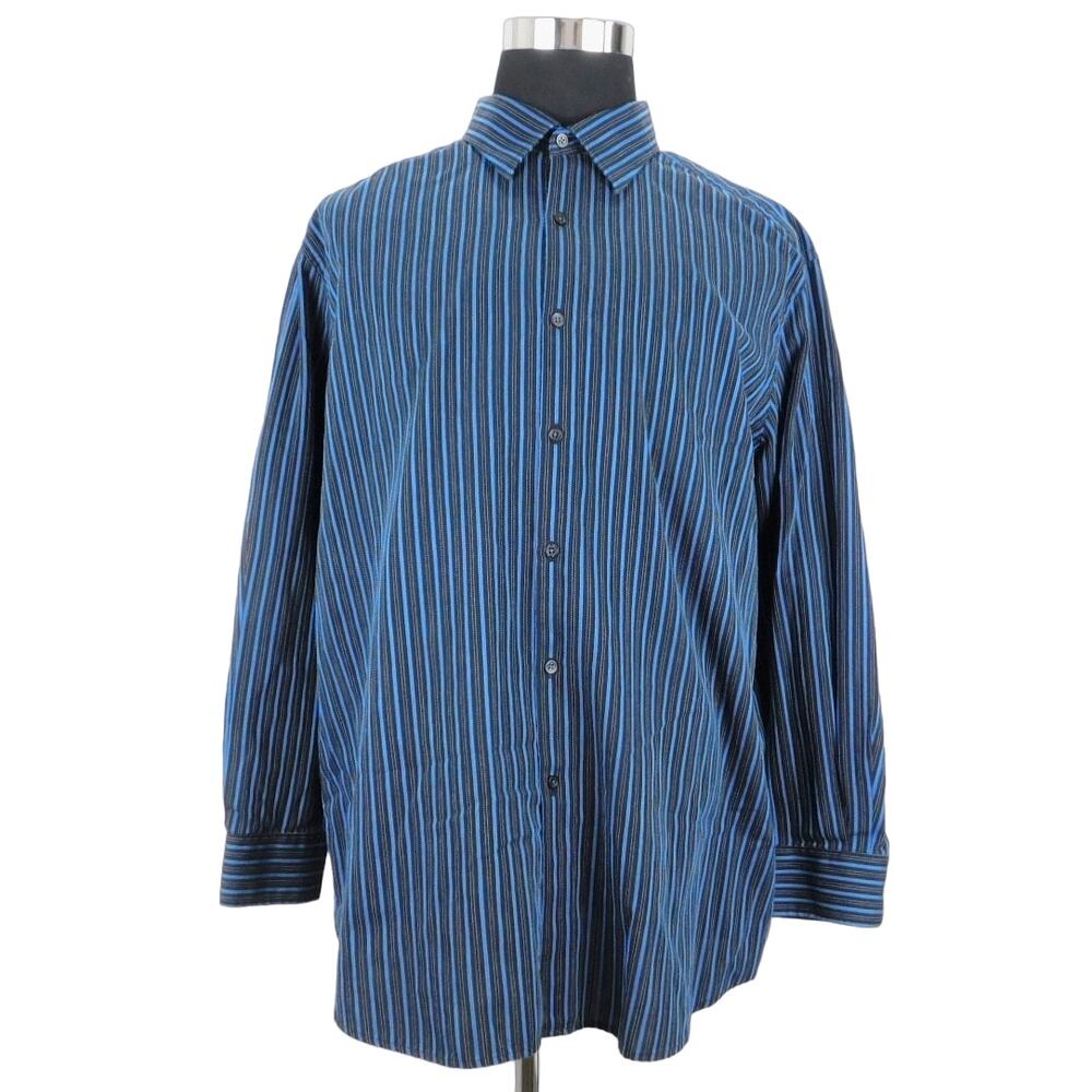 To The Max Cotton Polyester Long Sleeve Button Mens 18-18.5 34/35 XXL Shirt